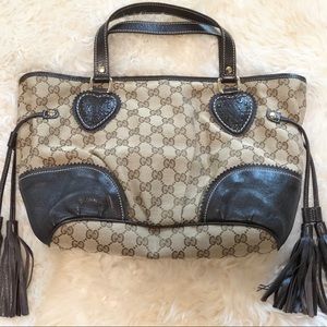 Gucci Beige GG Canvas Tricbeca Satchel Bag
